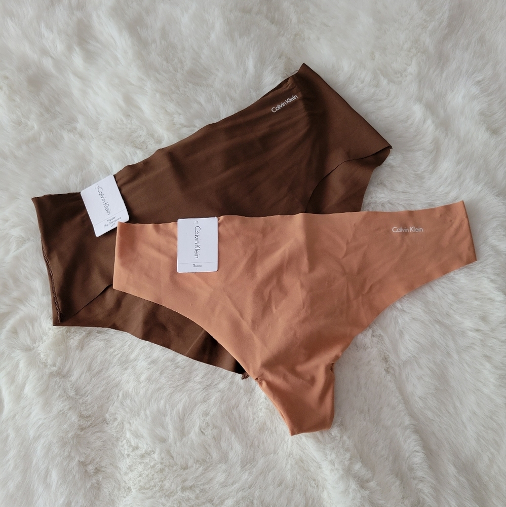 🤎CALVIN KLEIN BRAND NEW SET OF THONG & HIPSTER SIZE L - Picture 1 of 7